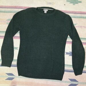William Rast Green Knit Men’s Large Sweater Crewneck Cotton Acrylic Blend Chunky